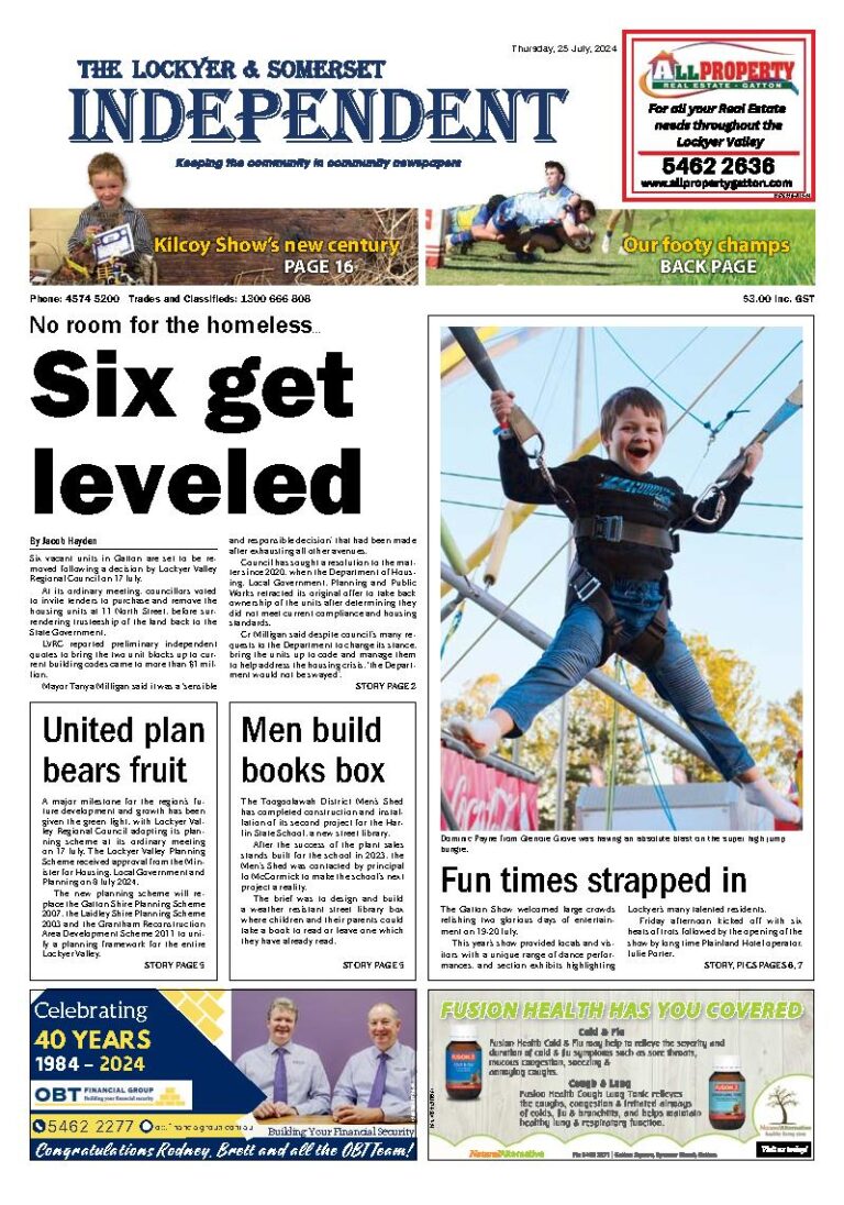 The Lockyer and Somerset Independent – 25th July 2024