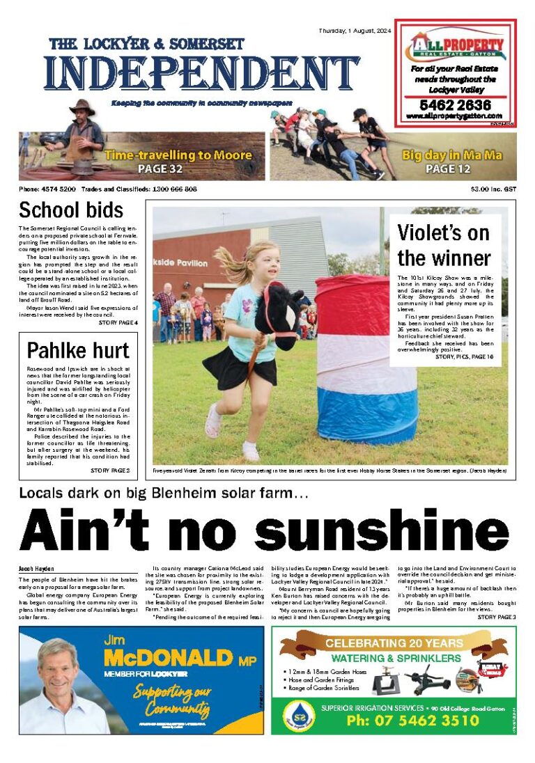 The Lockyer and Somerset Independent – 1st August 2024